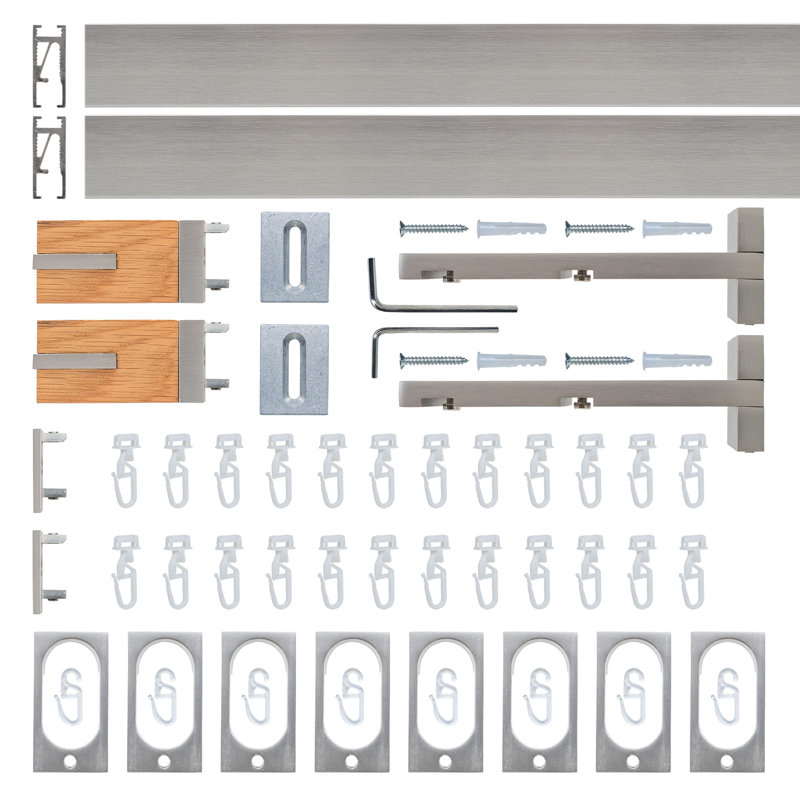 Curtain Track Set, 5cm H x 133cm W x 15.7cm D