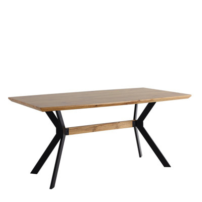 Allesia Rectangular Dining Table with Steel Base