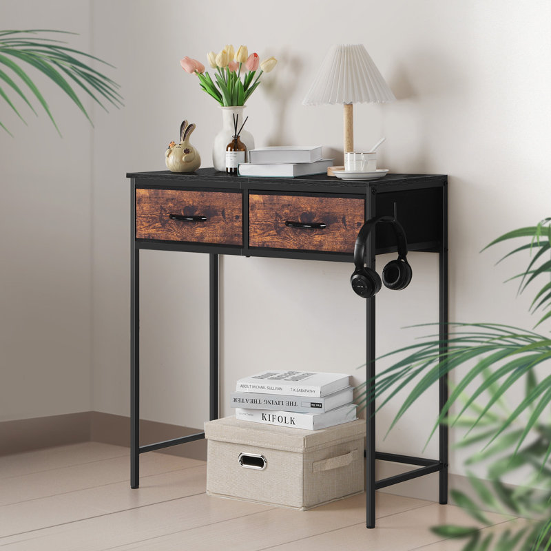 Aubane 31.5'' Console Table, Black, Black/Brown