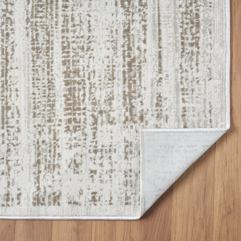 Huseman Beige Textured Horizon Area Rug, Rectangle 8'7" x 11'6"