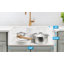 Houzer 30x20 in  Fireclay Apron Front Single Bowl Kitchen Sink w/ Strainer,Grid-PTS-4100 WH-C