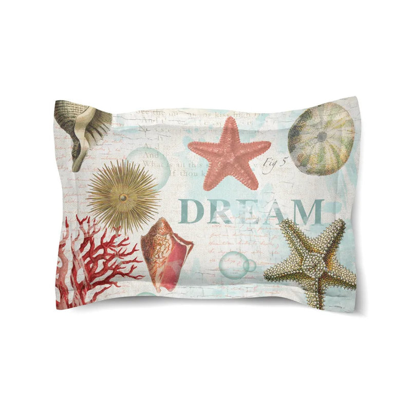 Laural Home Dream Beach Shells Duvet Sham, Full Sham