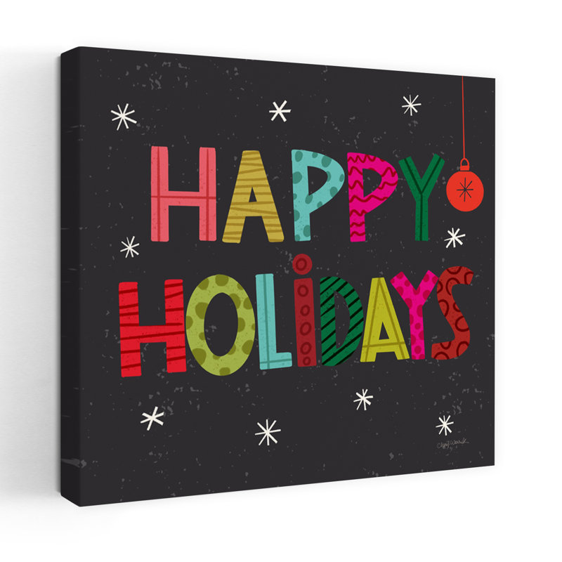 «Holiday Wishes I», art contemporain des Fêtes, H 32 po x l 32 po