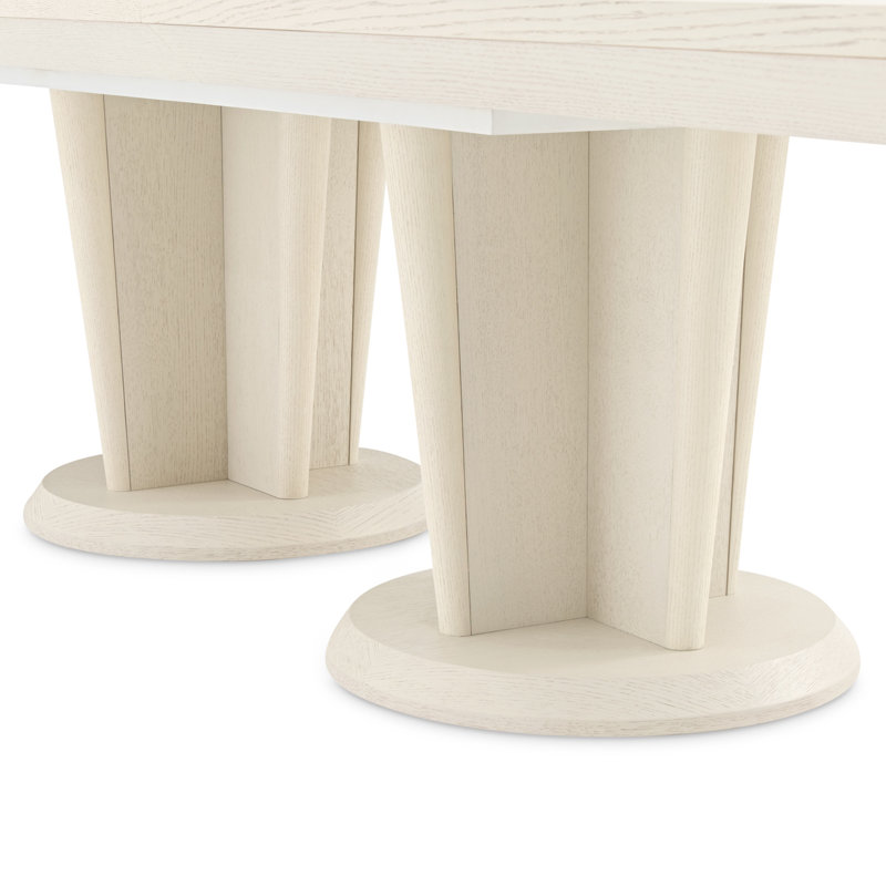 Rectangle Oak Extendable Double Pedestal Dining Table
