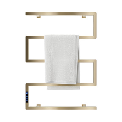 Voltaire 5-Bar Electric Towel Warmer in Swiss Gold with Timer