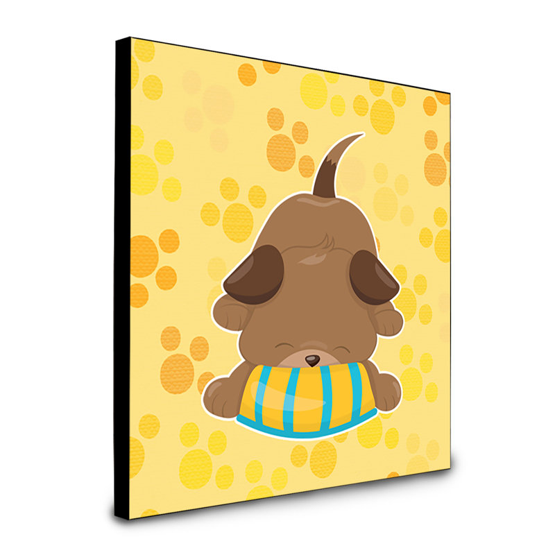 Panneau mural d’art chiot on pawprints Loquette