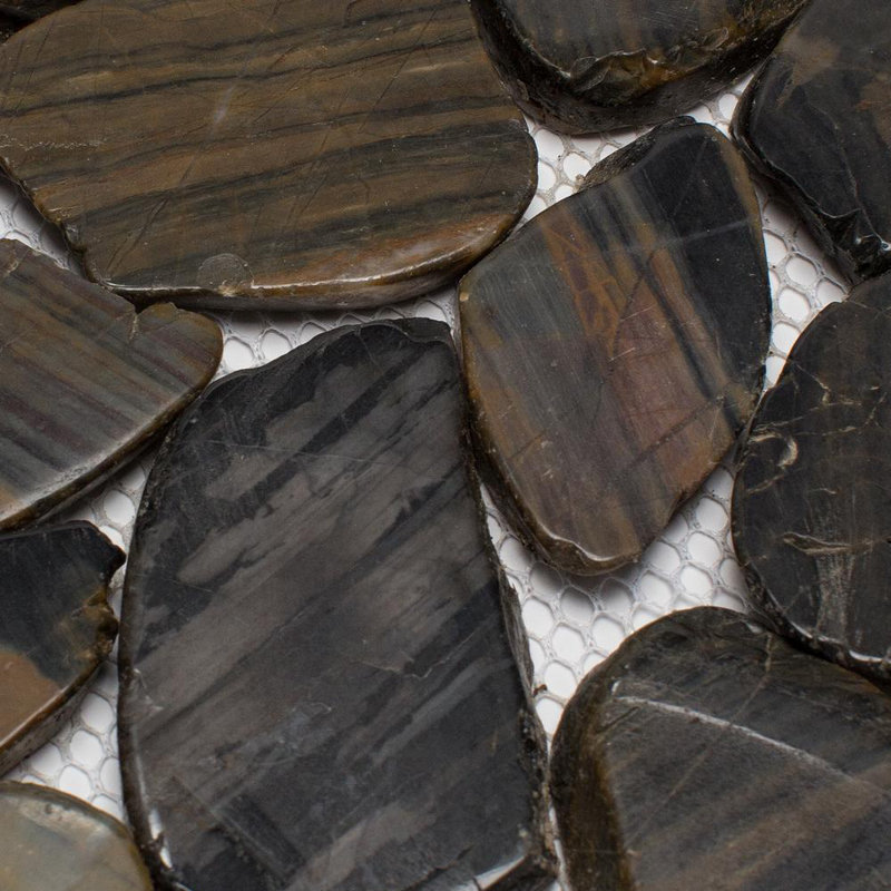 Rainforest Random Sized Natural Stone Pebbles Mosaic Wall & Floor Tile