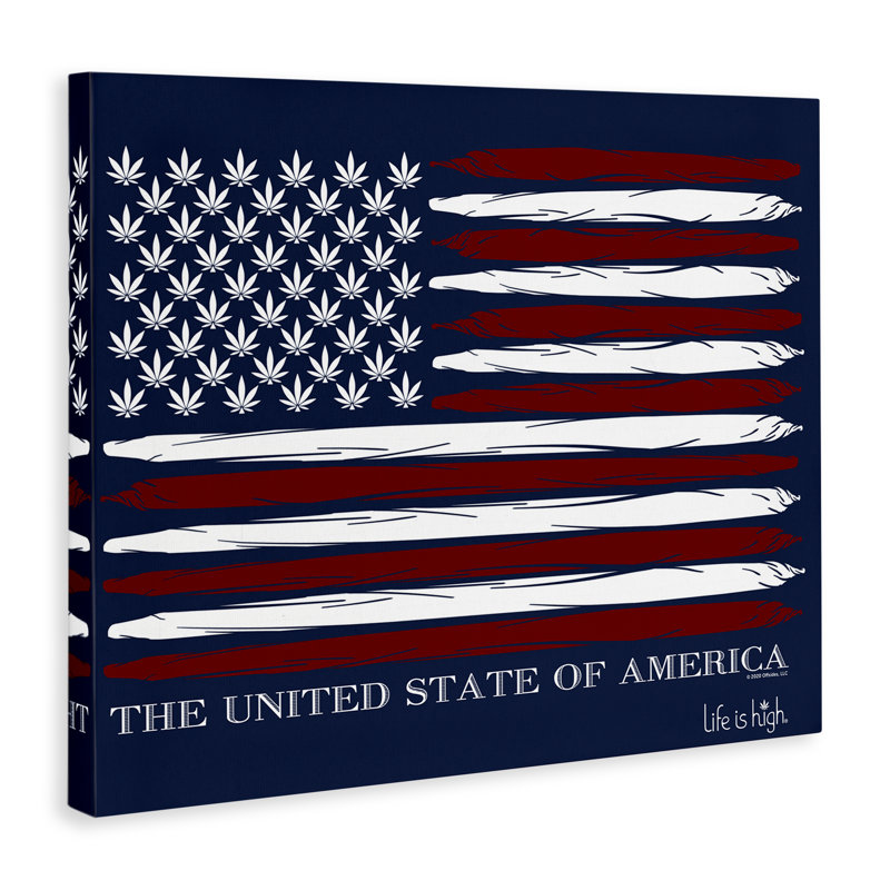 Art mural sur toile Herb America Flag, H 30 po x l 40 po
