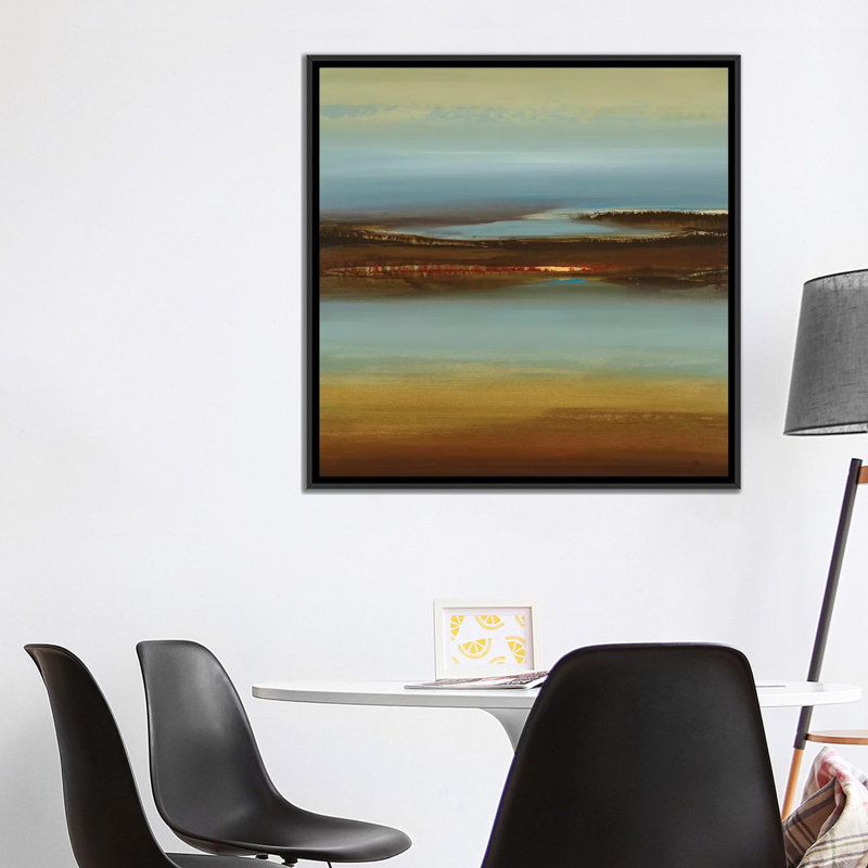 «Zen Land», impression sur toile, H 18 po x l 18 po x P 1,5 po, Toile avec cadre flottant noir, Pas de tapis