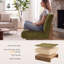 Fauteuil d'appoint moderne, fauteuil lounge rembourré avec base en bois massif, chaise d'appoint pour salon-2017794734