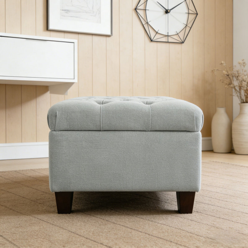 Banc de rangement avec repose-pieds 50,25 po, Bleu pastel
