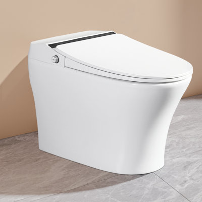 Elongated Smart Toilet with Auto Flush, Heated Seat, Seating Sensor, Foot Induction Flush