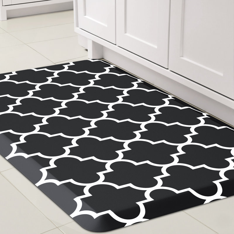 Tapis de cuisine anti-fatigue antidérapant, Noir, Rectangle l 17 po x L 28 po