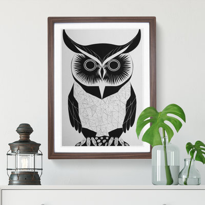 Owl Monochrome No.2 - Single Picture Frame Painting