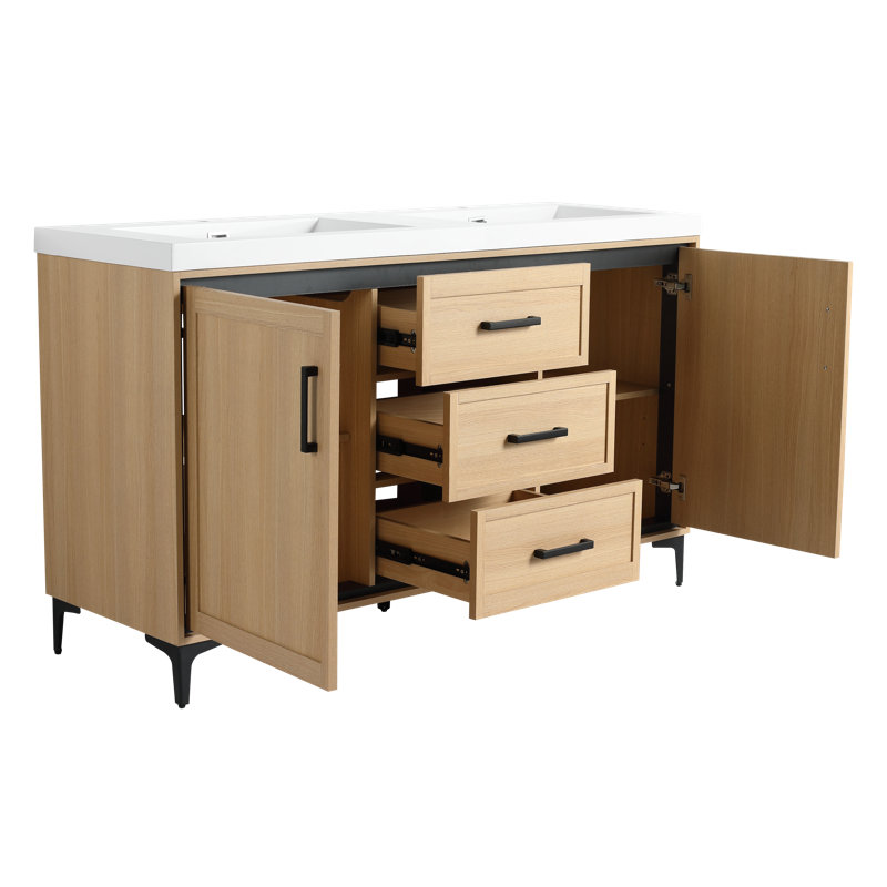 Meuble-lavabo double 59 po en résine de 59,06 po American