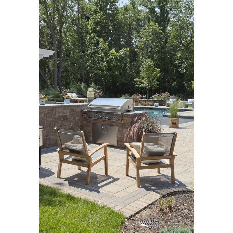 Barbados Teak Outdoor Lounge Chair, Gray