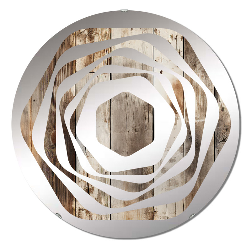 Planche rustique rustique rustique - miroir décoratif Amorphe, 31,4 po x 31,4 po
