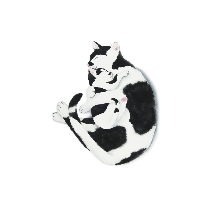 Cat Mom And Kitten by Alexey Dmitrievich Shmyrov - Wrapped Canvas Print, 20.32 cm H x 30.48 cm W