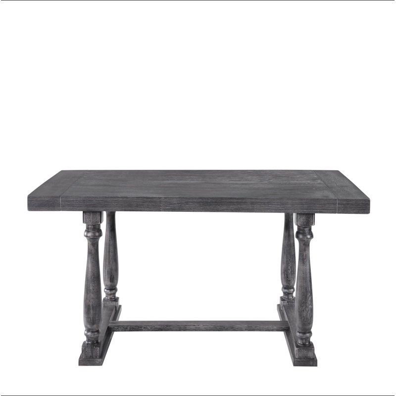 Table de salle à manger Bernard, Gris / Chêne
