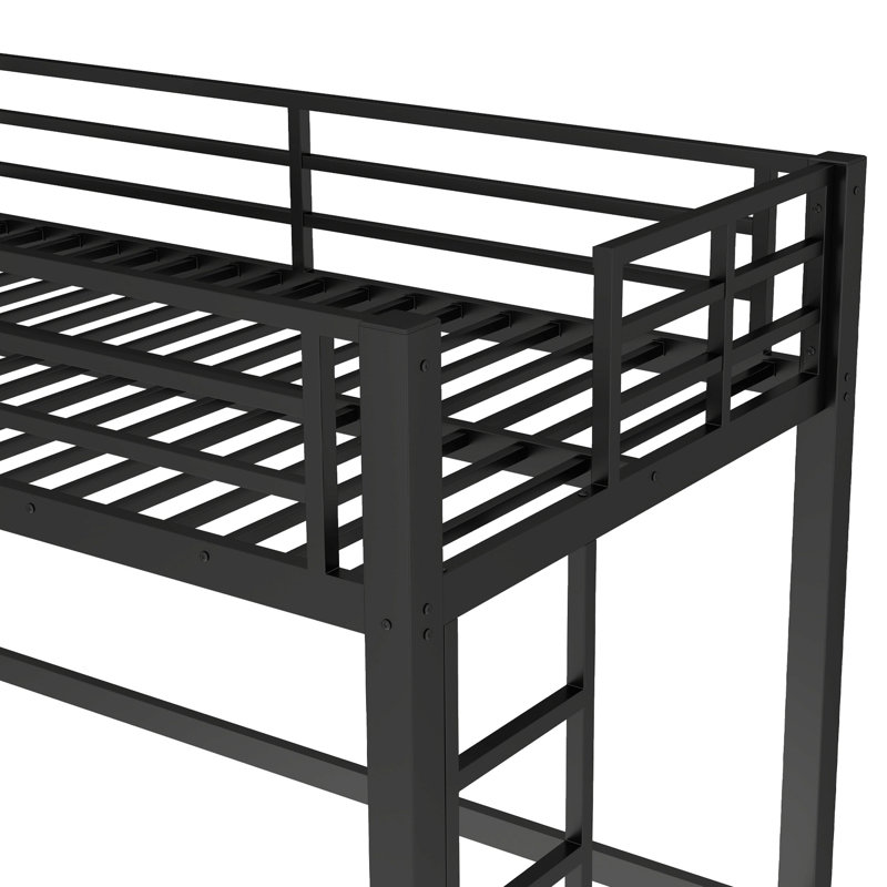 Lit mezzanine simple en métal noir TG