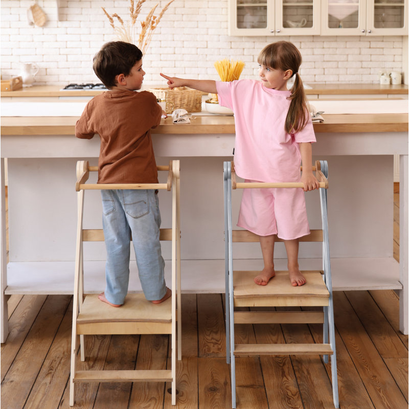 Échelle d'apprentissage en bois Montessori, échelle compacte, tabouret pour enfants, échelle pliante pour enfants