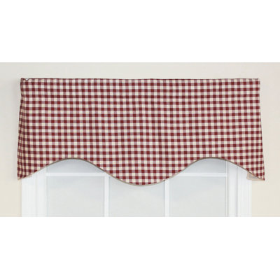 Topher Cotton Blend Plaid Scalloped Window Valance