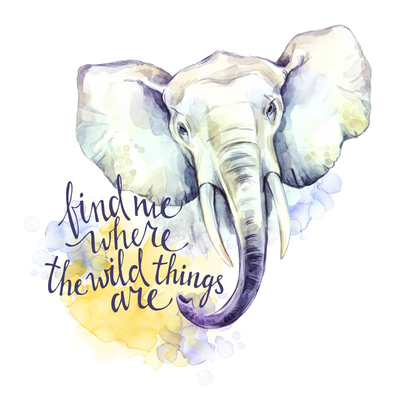 Watercolour Elephant by Anastezia Luneva - Wrapped Canvas Print, 76cm H x 76cm W x 3.8cm D