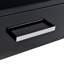 Bureau d'écriture Coleen noir à finition ultrabrillante et chromée avec port USB et tiroirs de rangement spacieux