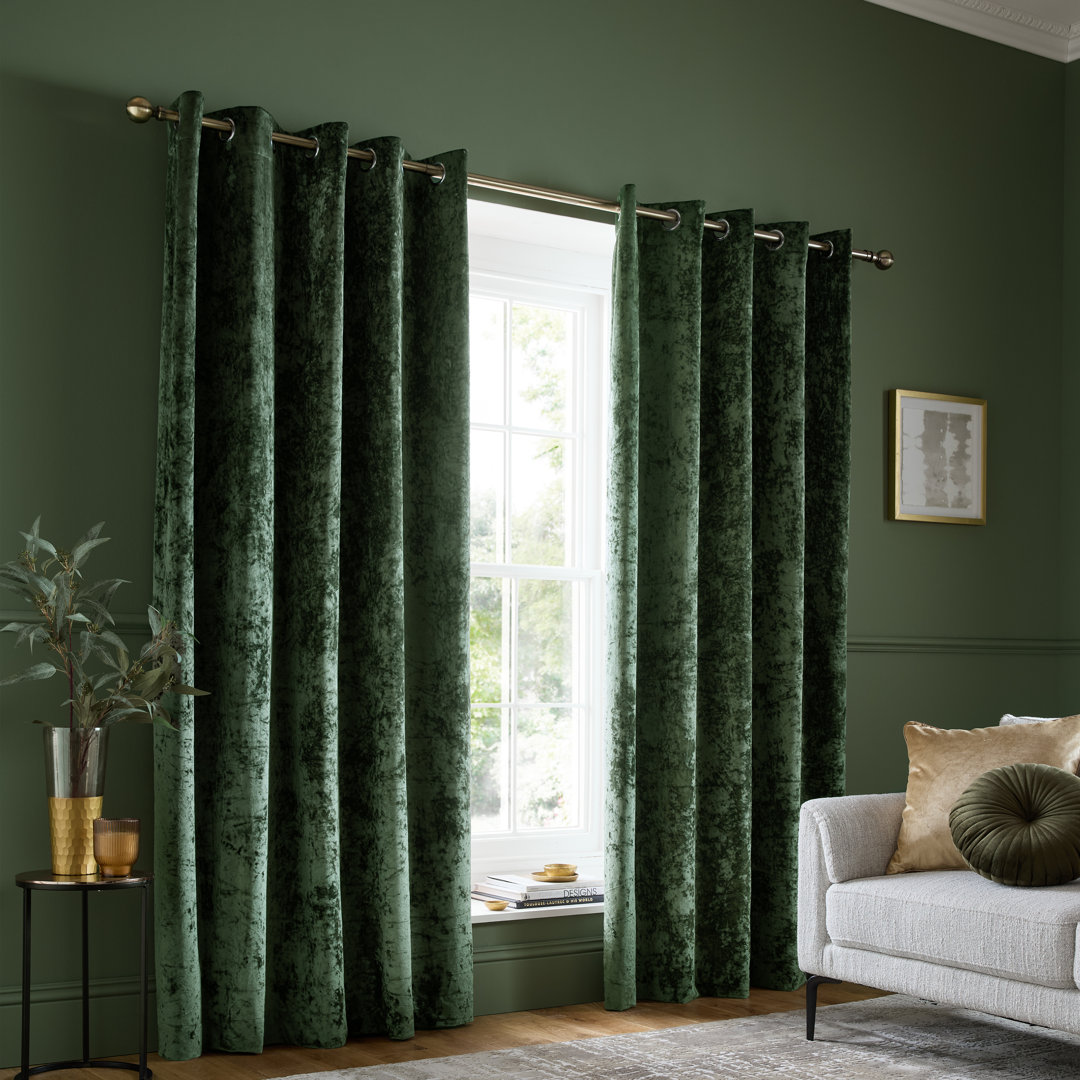 Crushed Velvet Eyelet Sheer Curtains