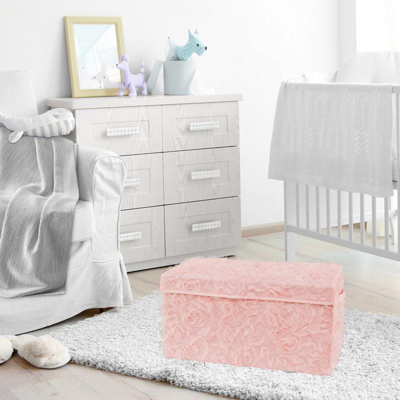 Boîte à jouets rose avec rangement en tissu rose par Sweet Jojo Designs