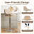 Upgraded Adjustable Swivel Bar Stools  -  Faux Leather & Fabric Upholstered Counter Height Stools with Chrome Base for Kitchen Island, Bar-1020420039