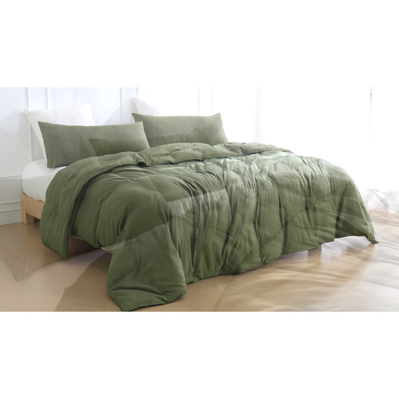 Glacier Gray Twin XL Microfiber Reversible Comforter Set
