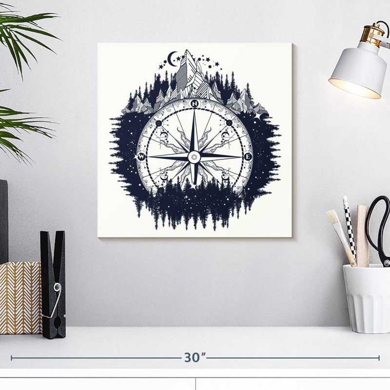 Senne Mountain Forest Compass, 16" H x 16" W