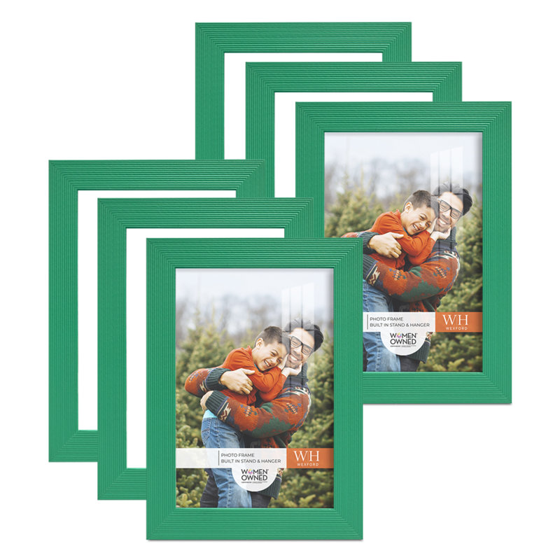 Green Wood Picture Frame - Set of 6, 5" x 7"