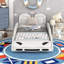Twin Size Race Car-Shaped Platform Bed With Wheels-1252459253