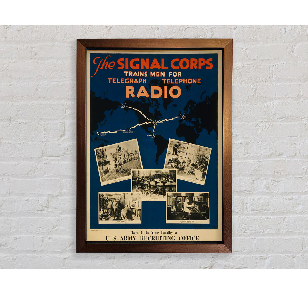 Join The Signal Corps Gerahmter Druck