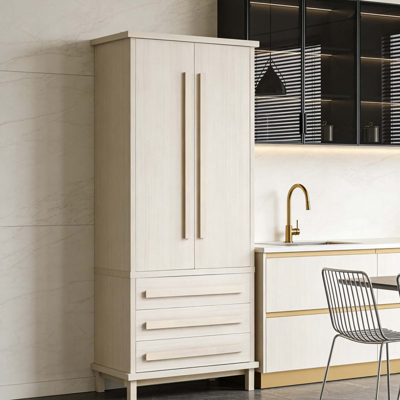 Armoire de cuisine, armoire en bois pour la cuisine, la salle à manger, Blanc