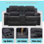 Causeuse inclinable manuelle 69 po avec porte-gobelets et rangement-1800576792