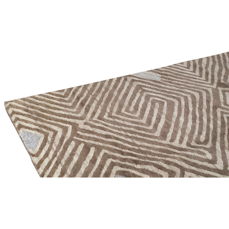 High-Quality Hand-Knotted Charcoal Area Rug