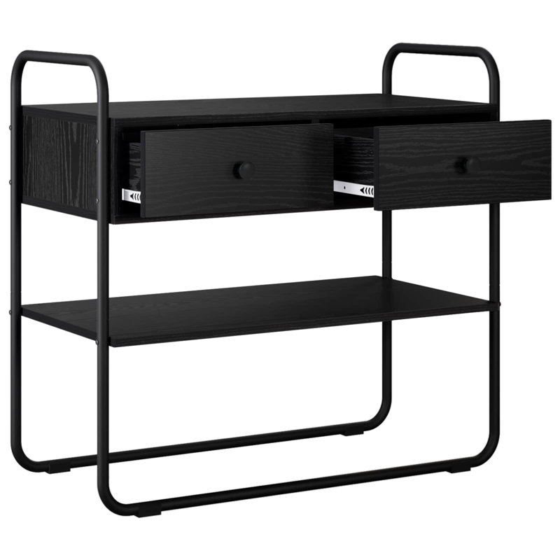 Console Table, Black Oak, Black Oak / Black, 75cm H x 100cm W x 40cm D