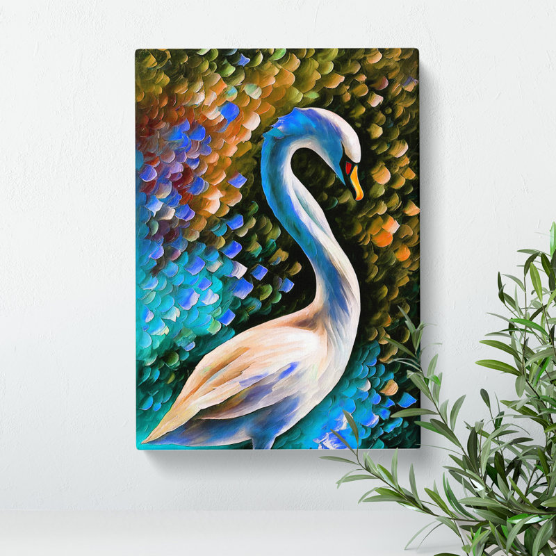 Swan Portrait No.5 - Wrapped Canvas, 76cm H x 50cm W x 3cm D