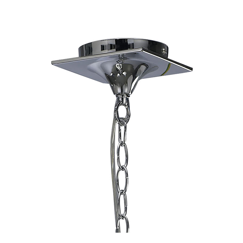 Eurich 3 - Light Shaded Chandelier, Polished Chrome/White