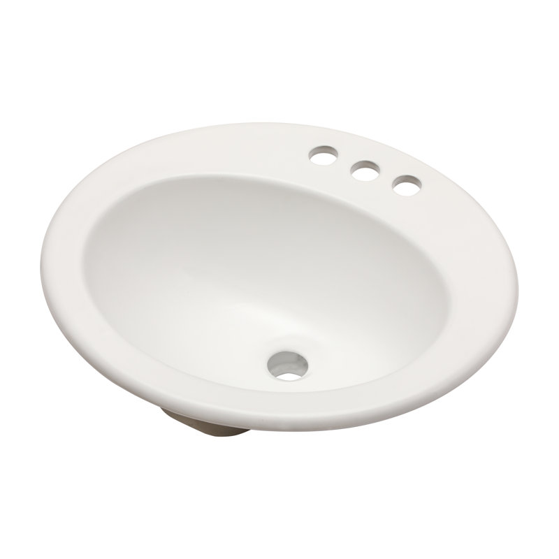 20"X18" White Ceramic Oval Undermount Bathroom Sink With 3 Faucet Hole