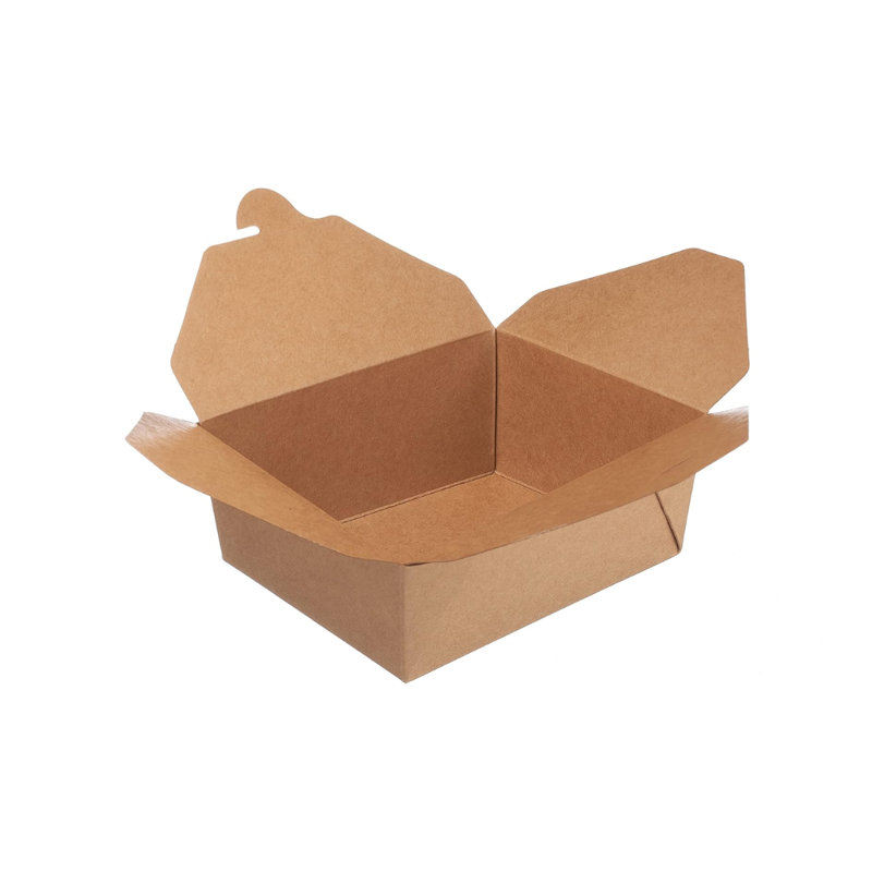Ecoquality 49Oz Kraft Brown Paper Take Out Boxes, Leak, Grease Resistant, Recyclable Lunch Box (300)