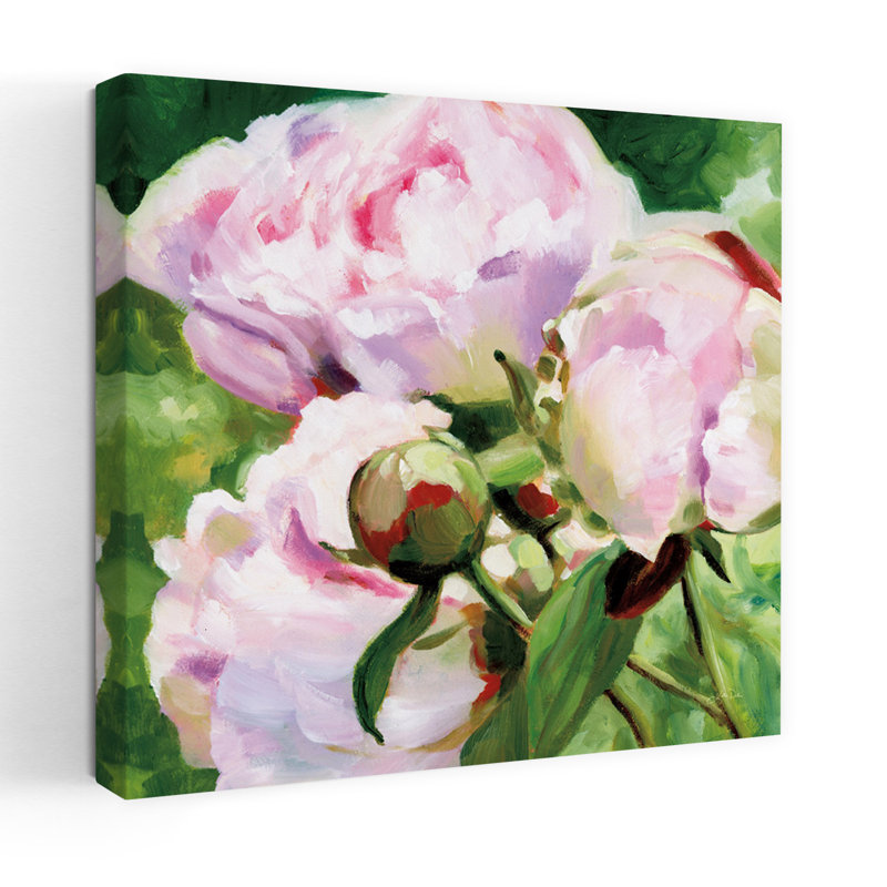 Art floral jardin de pivoines roses, H 18 po x l 18 po