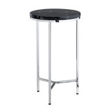 Black Marble Round Accent_End Table
