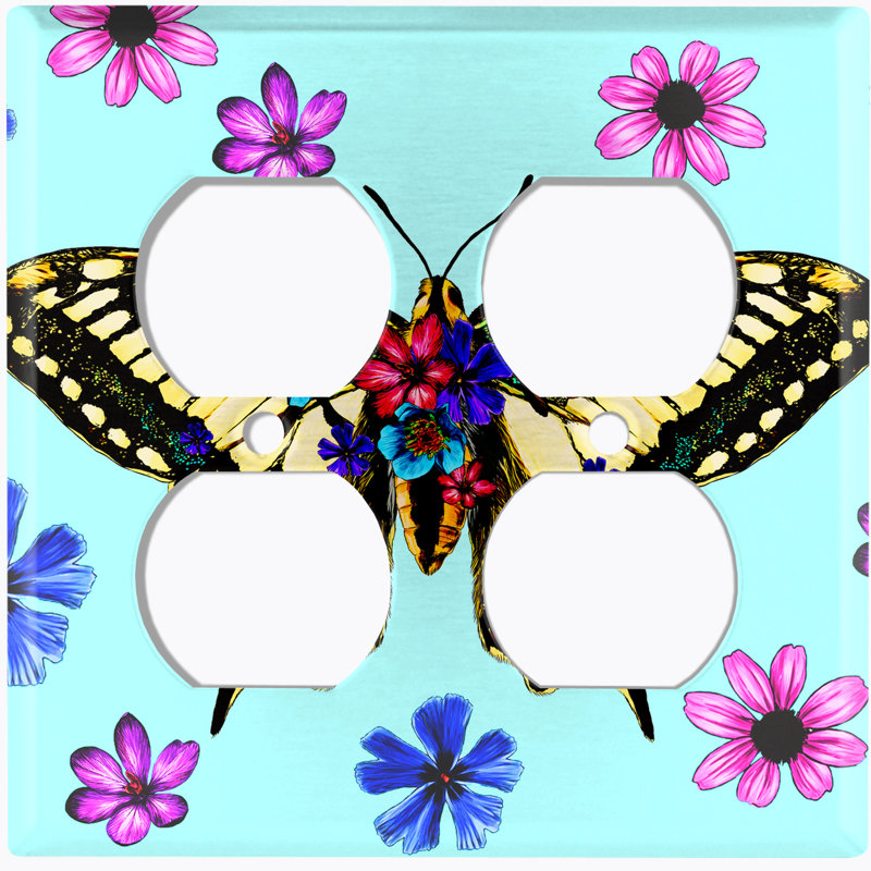 Patterned 2 - Gang Toggle Light Switch Standard Wall Plate