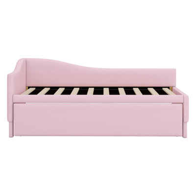Upholstered L-Shaped Upholstered Daybed With Pop Up Trundle