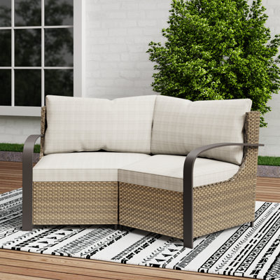 Causeuse de patio avec accoudoirs gauche et droit
