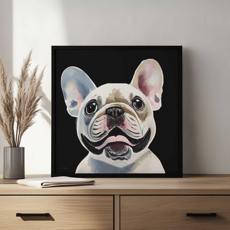 «The Bulldog» par Seven Trees Design, reproduction d'art, L 36 x H 36, Érable, Impression encadrée
